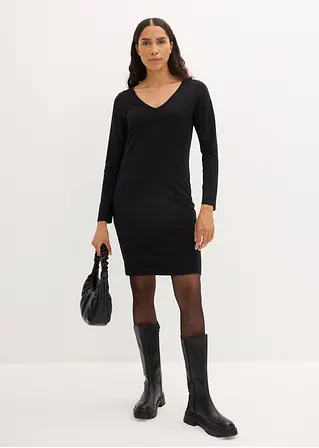 Bonprix Basic-Jerseykleid Mit V-Ausschnitt Im 2er Pack - Damen