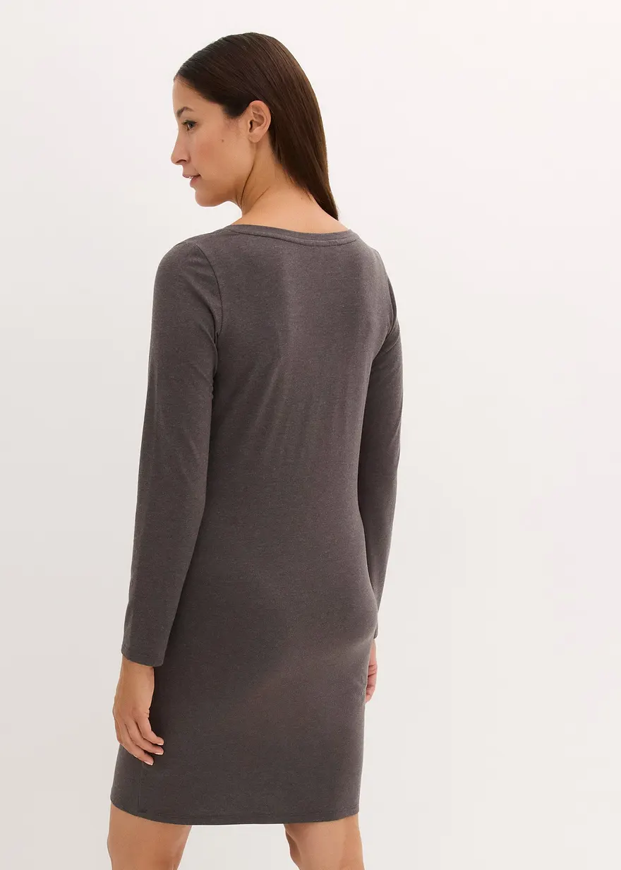 Bonprix Basic-Jerseykleid Mit V-Ausschnitt Im 2er Pack - Damen