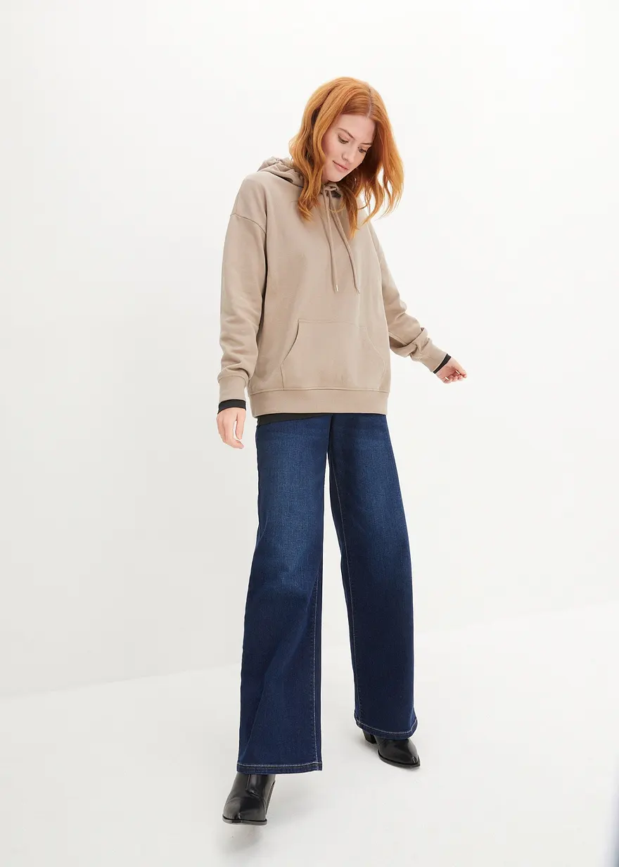 Bonprix Basic-Kapuzensweatshirt Im Oversized-Fit - Braun