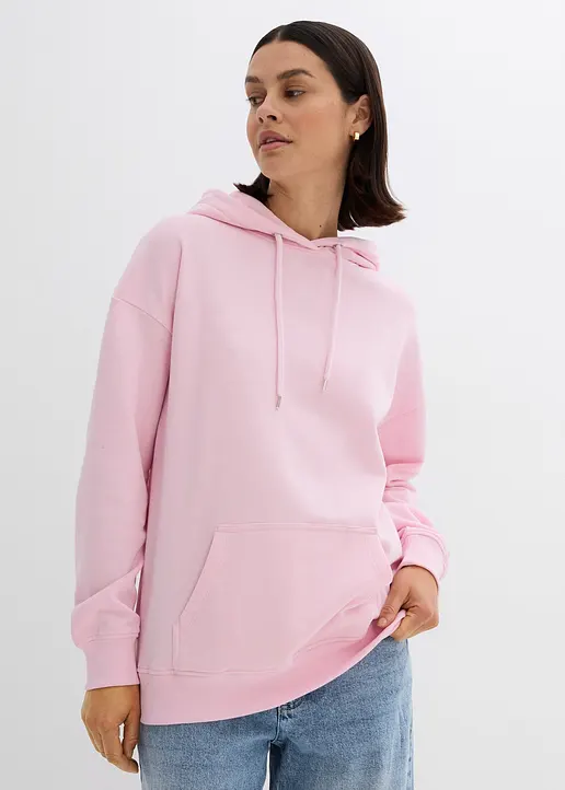 Bonprix Basic-Kapuzensweatshirt Im Oversized-Fit - Rosa - Damen