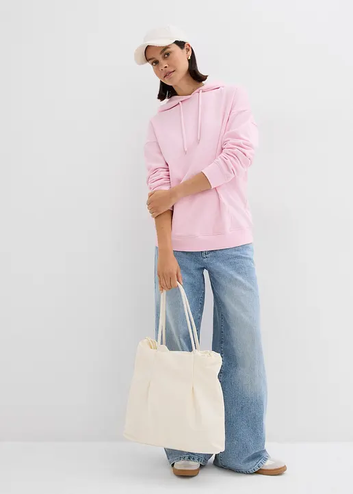Bonprix Basic-Kapuzensweatshirt Im Oversized-Fit - Rosa - Damen