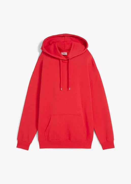 bonprix Basic-Kapuzensweatshirt im Oversized-Fit - rot - Damen