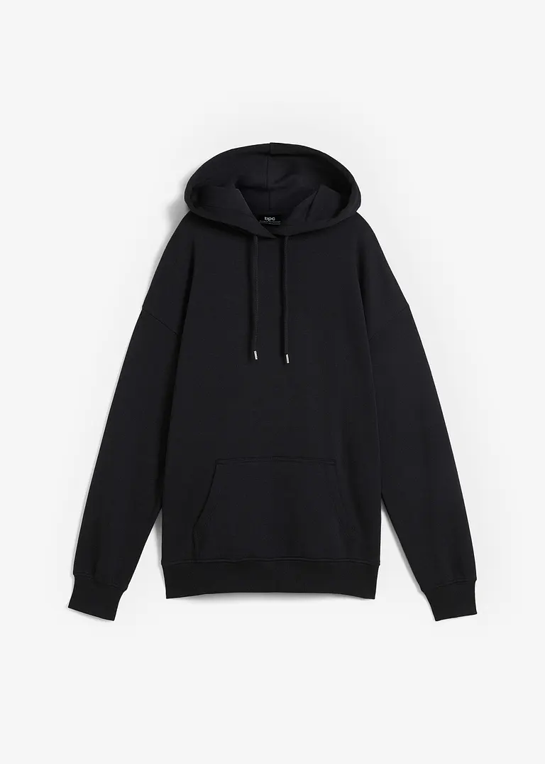 bonprix Basic-Kapuzensweatshirt im Oversized-Fit - schwarz
