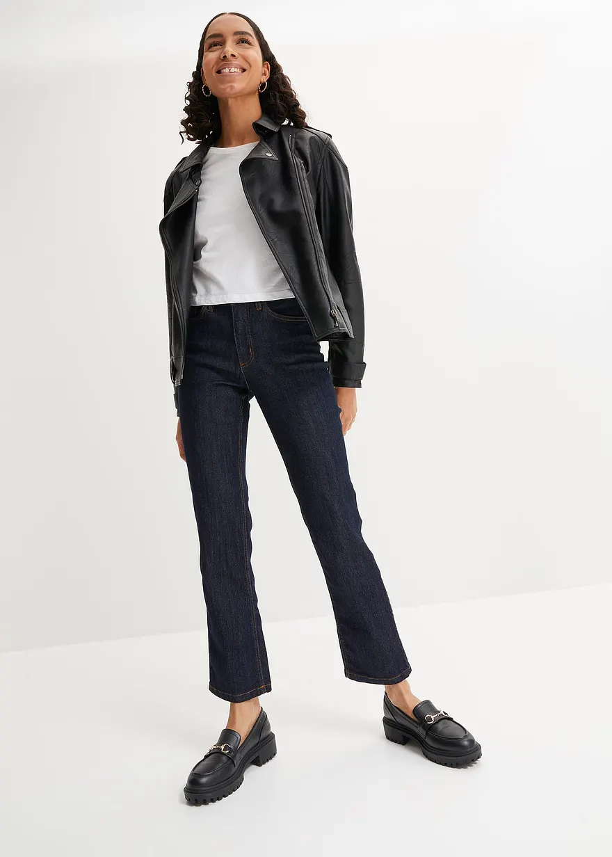 Bonprix Basic-Komfort-Stretch-Jeans - Blau Regular - Damen