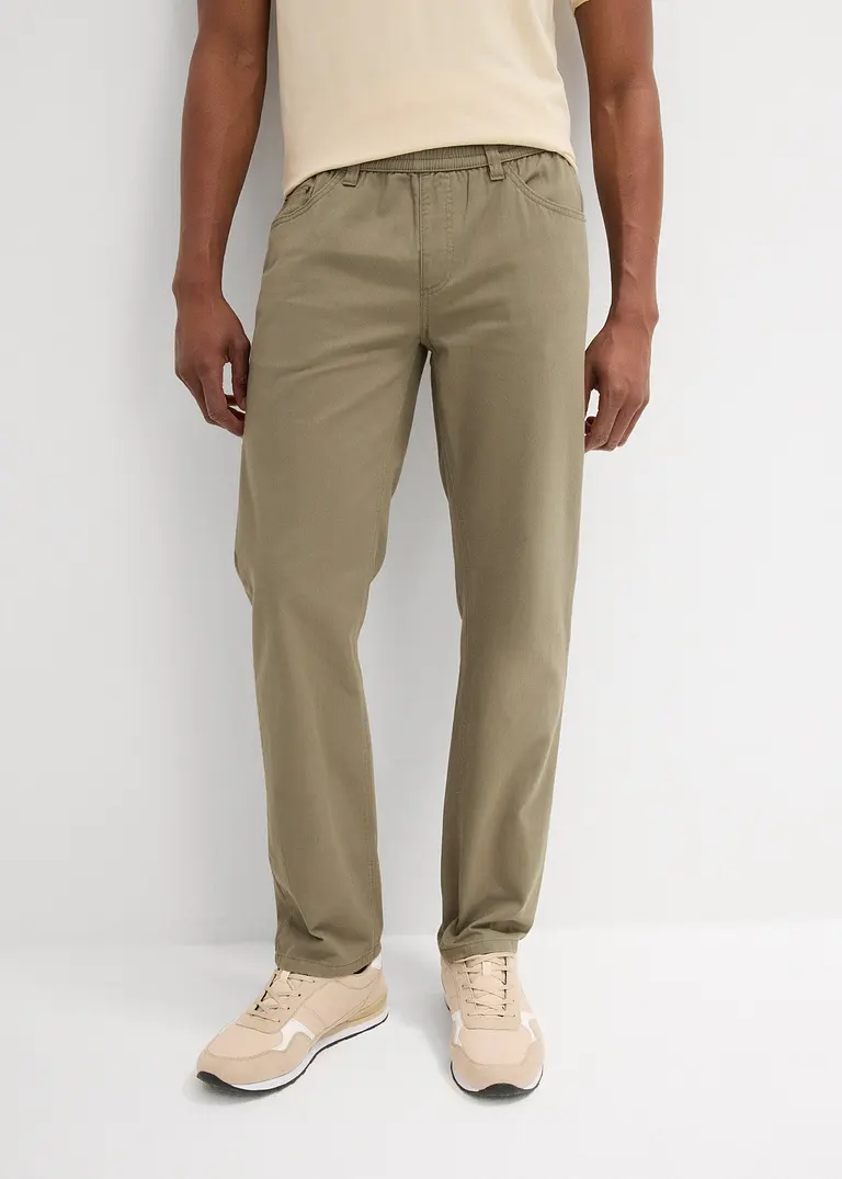 Bonprix Basic Schlupfhose Im 5-Pocket-Style Mit Bindebändern - Grün