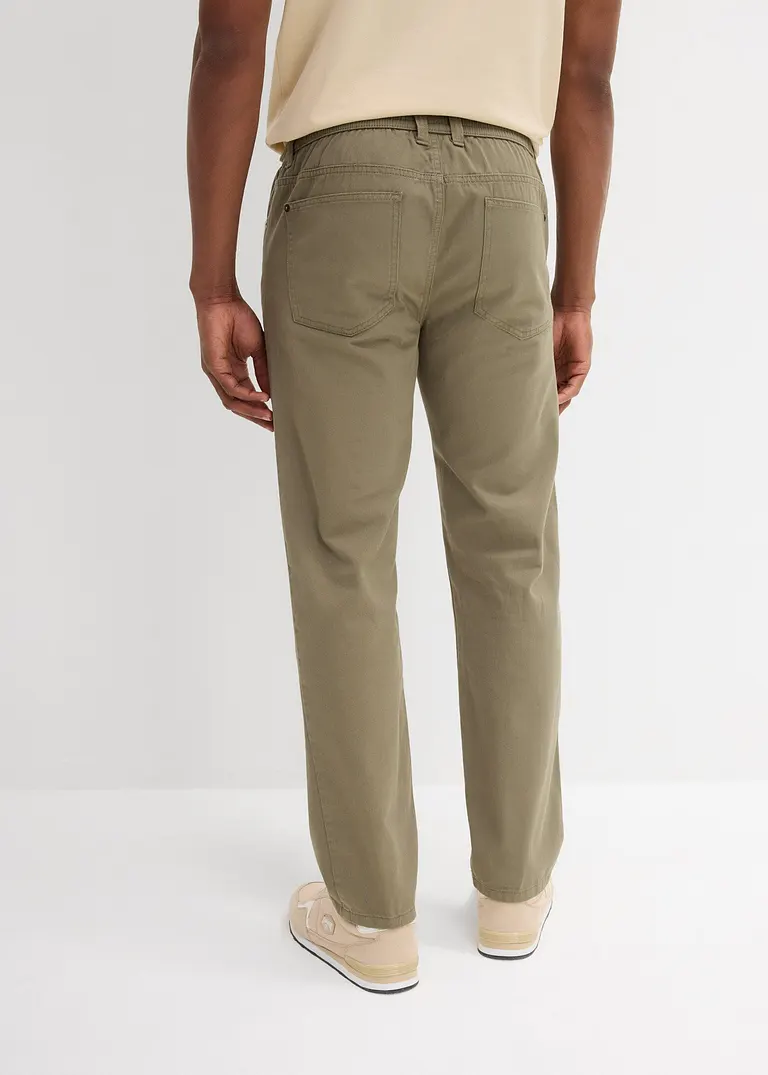 Bonprix Basic Schlupfhose Im 5-Pocket-Style Mit Bindebändern - Grün