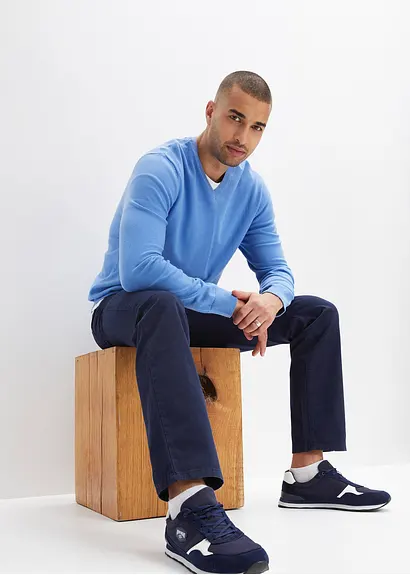 Bonprix Basic Schlupfhose Im 5-Pocket-Style Mit Bindebändern - Blau