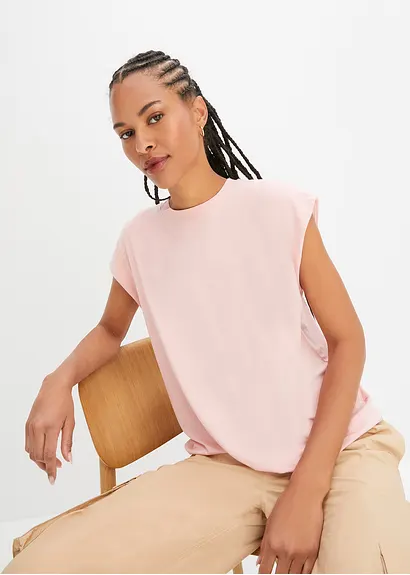 Bonprix Basic-Shirt Mit Nachhaltiger Viskose - Rosa - Damen