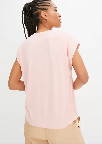 Bonprix Basic-Shirt Mit Nachhaltiger Viskose - Rosa - Damen