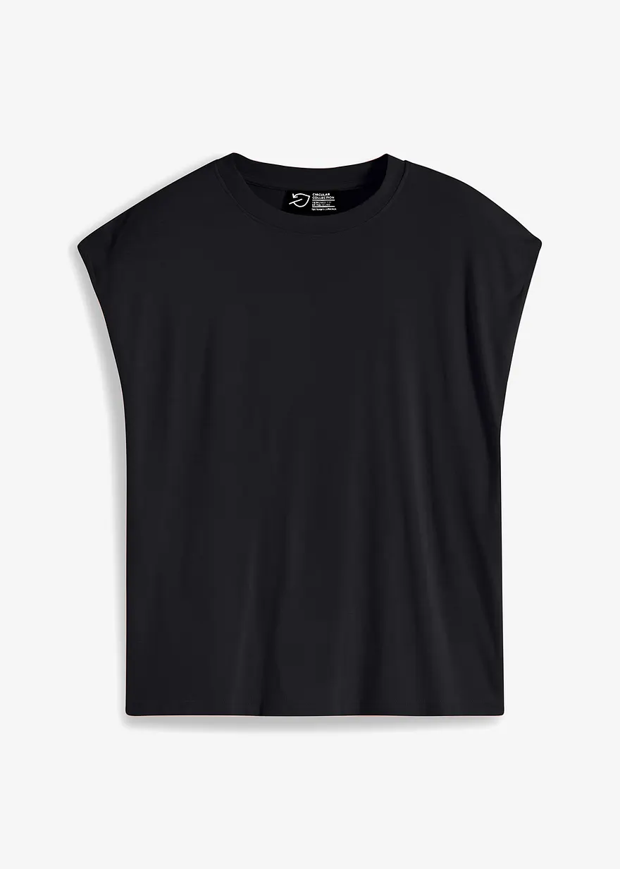 bonprix Basic-Shirt mit nachhaltiger Viskose - schwarz - Damen