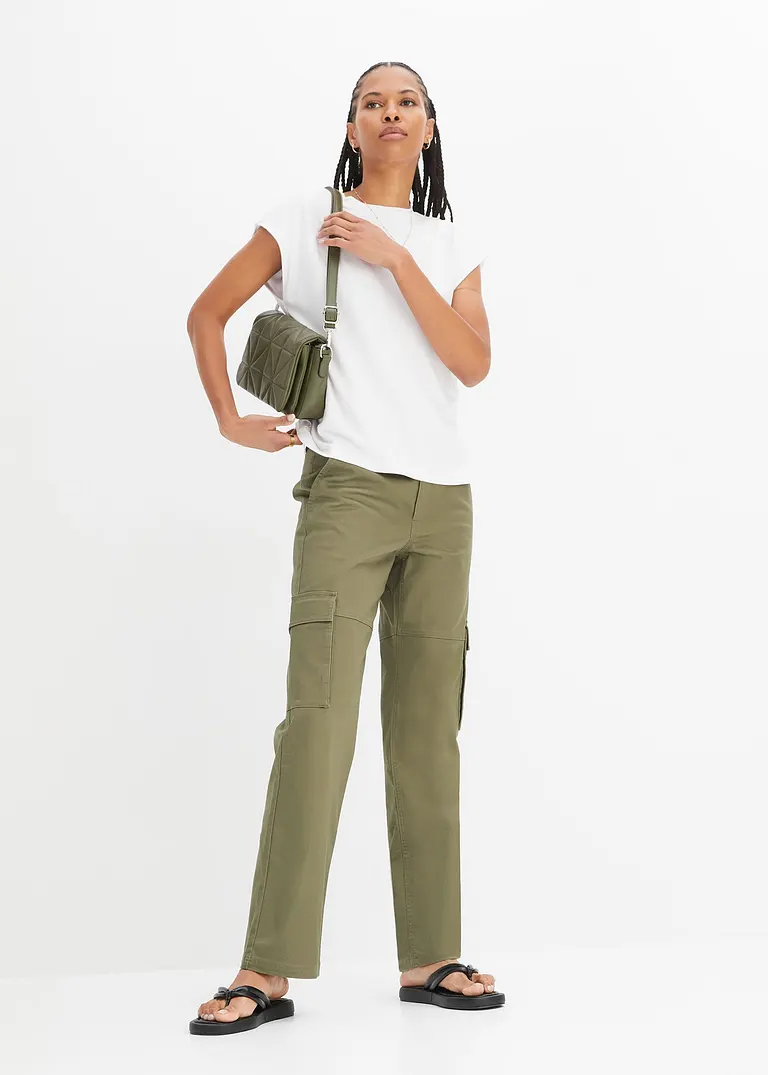 Bonprix Basic-Shirt Mit Nachhaltiger Viskose - Weiß - Damen