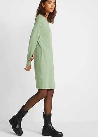 Bonprix Basic Stretch-Kleid Mit Rundhals-Ausschnitt Langarm Doppelpack