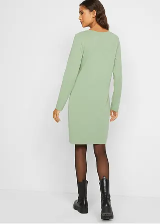 Bonprix Basic Stretch-Kleid Mit Rundhals-Ausschnitt Langarm Doppelpack