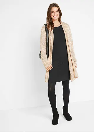 Bonprix Basic Stretch-Kleid Mit Rundhals-Ausschnitt Langarm Doppelpack