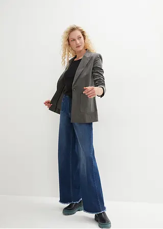 Bonprix Basic Stretch-Shirt Im Doppelpack Langärmelig - Schwarz+schwarz