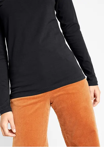 Bonprix Basic Stretch-Shirt Mit Rollkragen Im Doppelpack Langärmelig