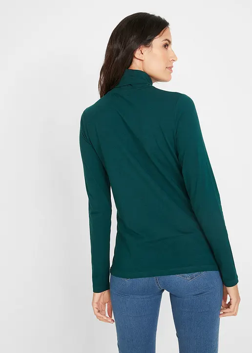 Bonprix Basic Stretch-Shirt Mit Rollkragen Im Doppelpack Langärmelig