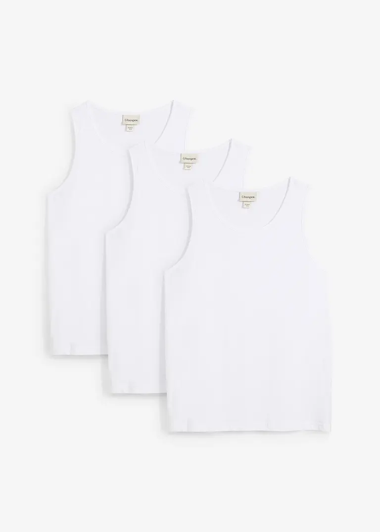 bonprix Basic Tanktops mit Rundhalsausschnitt lässt sich auch als Unterhemd tragen maschinenwaschbar