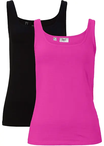 bonprix Basic Top (2er Pack) mit Carré-Ausschnitt - Damen