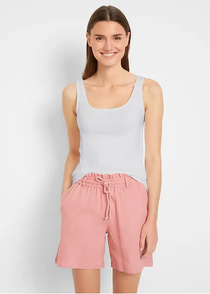 Bonprix Basic Top (2er Pack) Mit Carré-Ausschnitt - Weiß + Schwarz