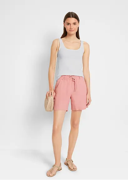 Bonprix Basic Top (2er Pack) Mit Carré-Ausschnitt - Weiß + Schwarz