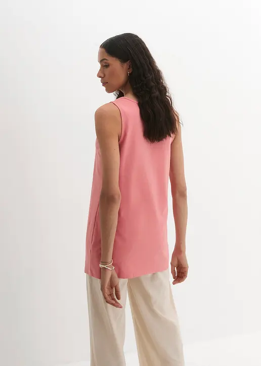 Bonprix Basic-Top Mit Rundhals-Ausschnitt Im Doppelpack Aus Baumwoll-Stretch-Qualität