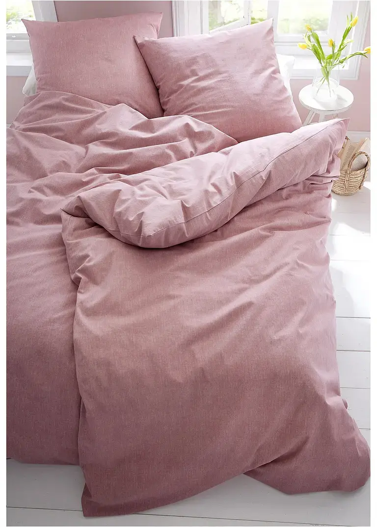 Bonprix Baumwoll-Bettwäsche In Moderner Leinen-Optik - Altrosa Linon