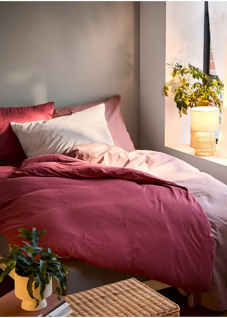 Bonprix Baumwoll-Bettwäsche In Moderner Leinen-Optik - Altrosa Linon