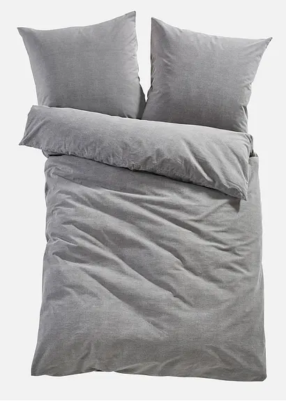 bonprix Baumwoll-Bettwäsche in moderner Leinen-Optik - grau Linon