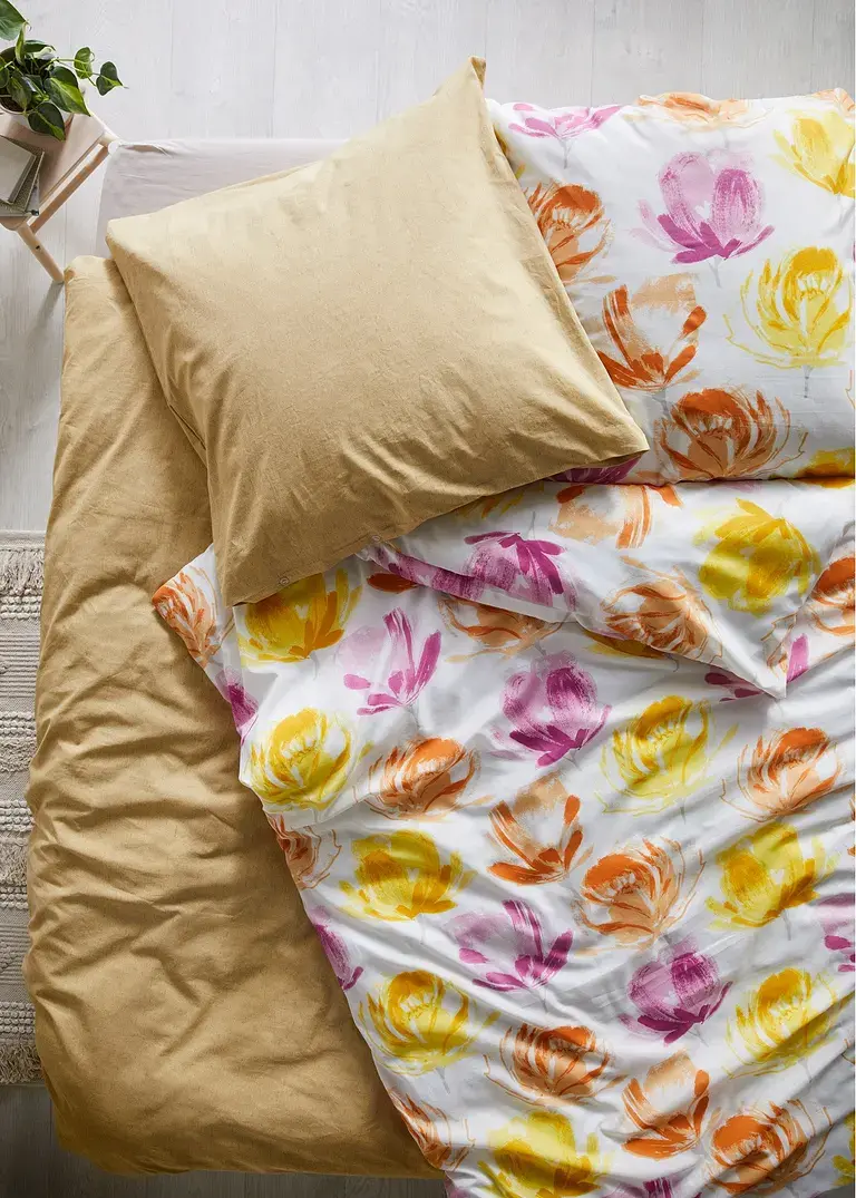 Bonprix Baumwoll-Bettwäsche In Moderner Leinen-Optik - Senfgelb Linon