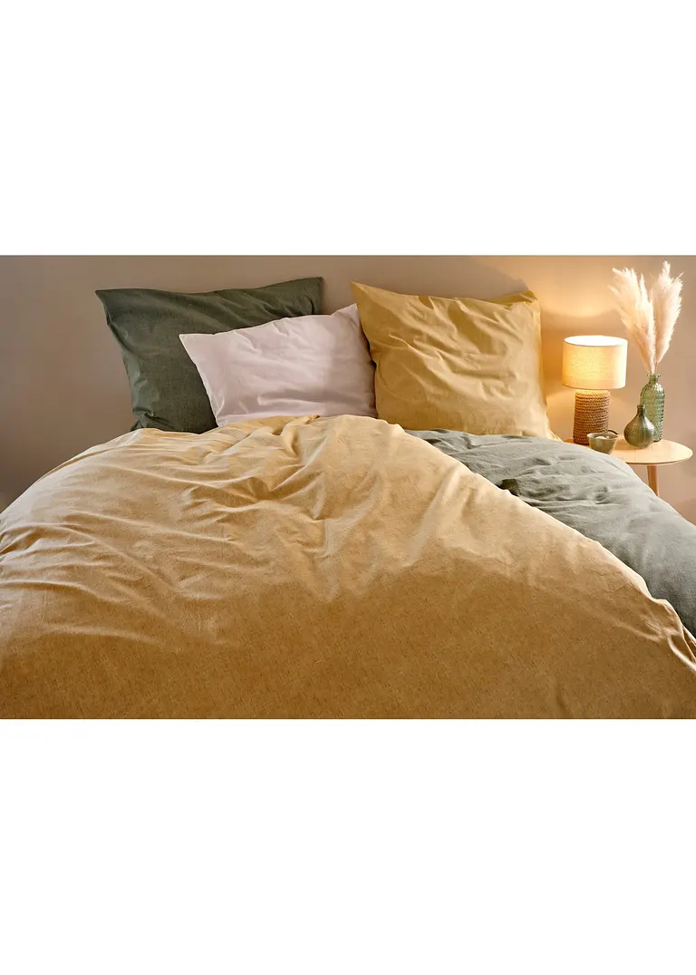 Bonprix Baumwoll-Bettwäsche In Moderner Leinen-Optik - Senfgelb Linon