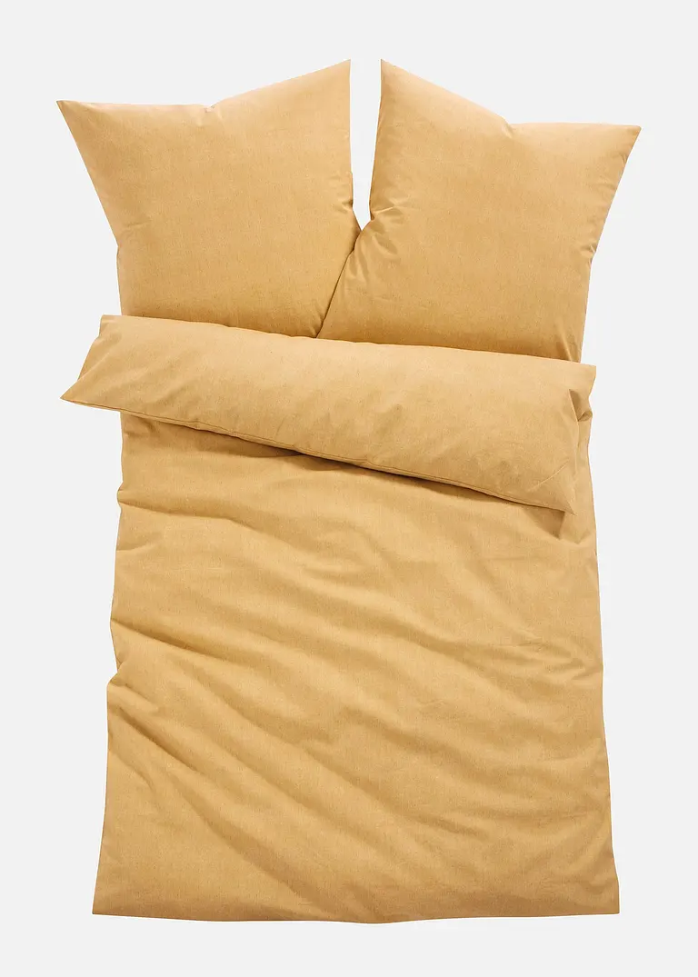 bonprix Baumwoll-Bettwäsche in moderner Leinen-Optik - senfgelb Linon