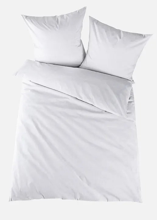 bonprix Baumwoll-Bettwäsche in moderner Leinen-Optik - weiß Linon