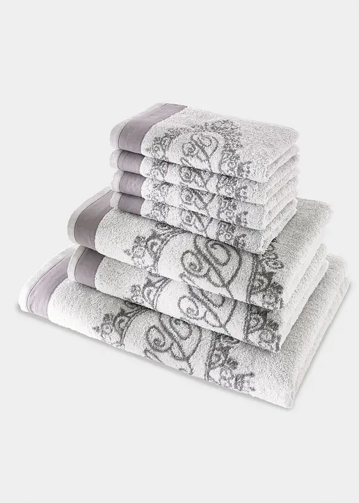 Bonprix Baumwoll Handtuch Mit Dezentem Design - Creme