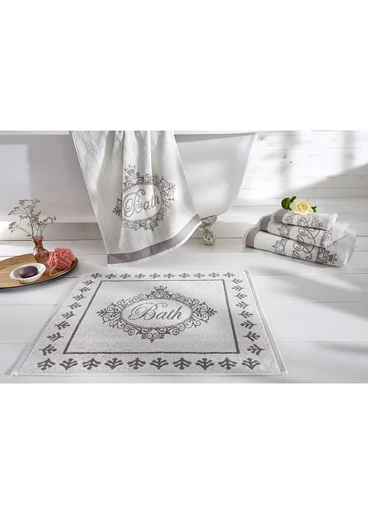 Bonprix Baumwoll Handtuch Mit Dezentem Design - Creme