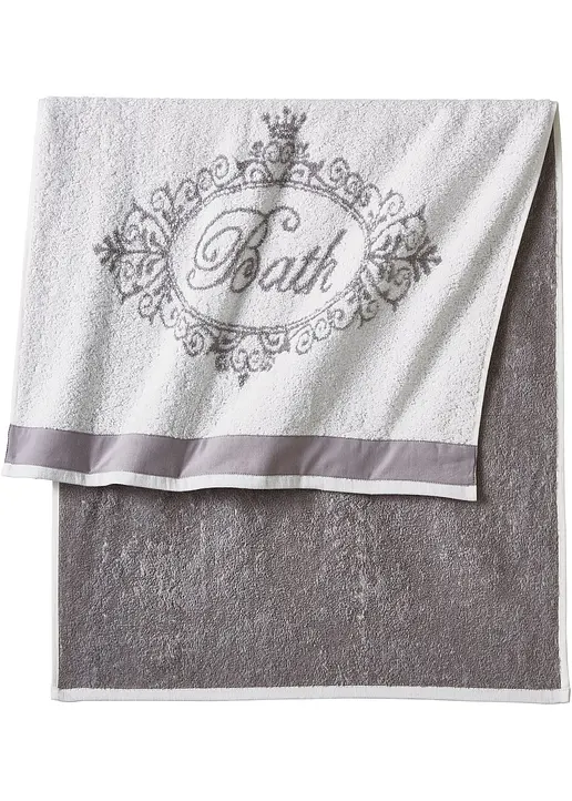 bonprix Baumwoll Handtuch mit dezentem Design - creme