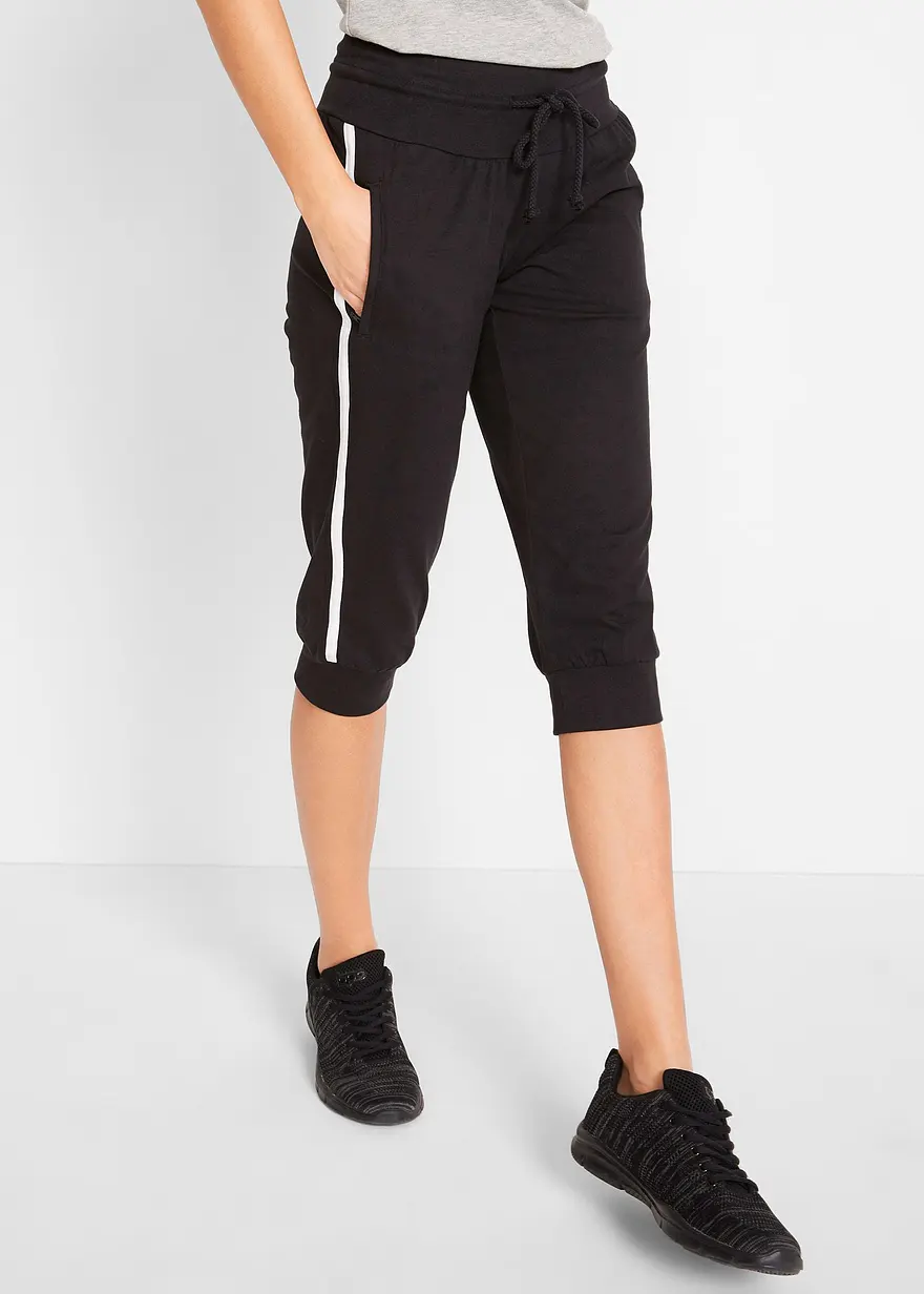Bonprix Baumwoll-Hose In Caprilänge Aus Stretch-Material Mit Verschließbaren Taschen