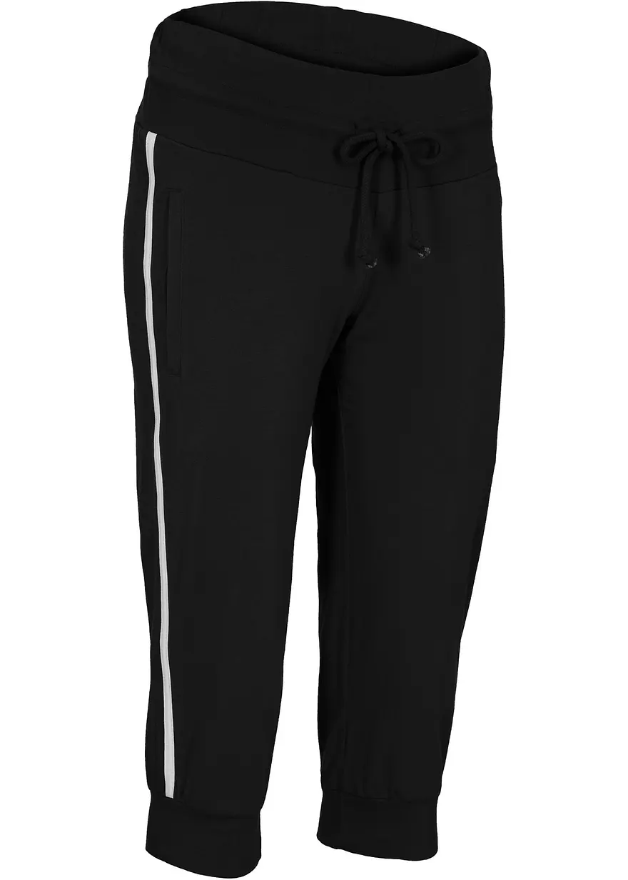bonprix Baumwoll-Hose in Caprilänge aus Stretch-Material mit verschließbaren Taschen