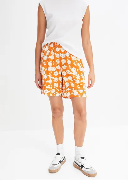 Bonprix Bedruckte Shorts In Leuchtenden Farben - Orange - Damen