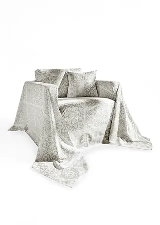Bonprix Bedruckte Tagesdecke "Ornament" Mit Grafischen Motiven - Grau
