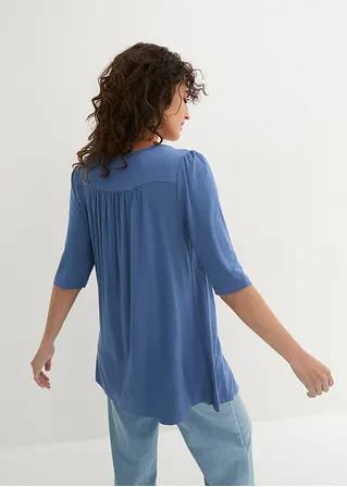 Bonprix Bedrucktes 2 In 1 Shirt Aus Fließender Viskose - Blau