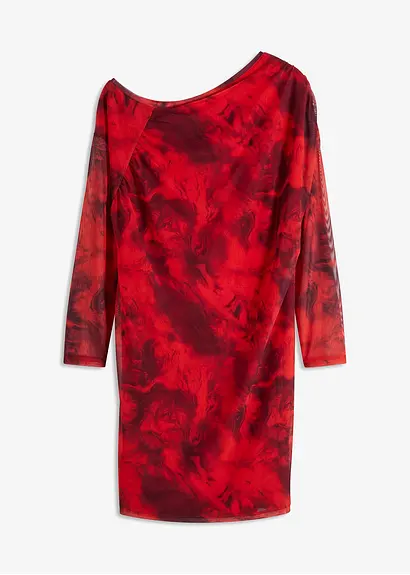 bonprix Bedrucktes Minikleid aus Mesh - schwarz - Damen