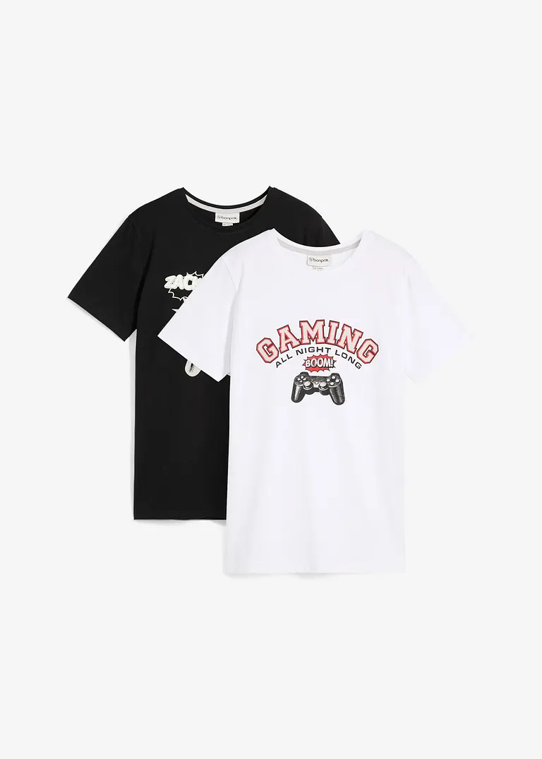 bonprix Bedrucktes T-Shirt im praktischen 2er-Pack - Kinder
