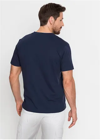 Bonprix Bedrucktes T-Shirt Mit Verzierungen - Blau - Herren