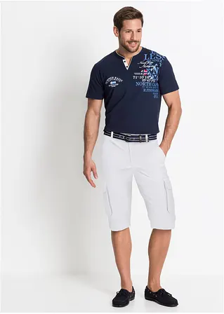 Bonprix Bedrucktes T-Shirt Mit Verzierungen - Blau - Herren