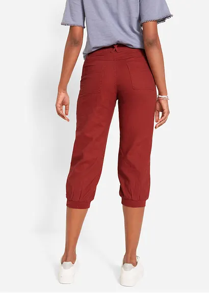 Bonprix Bequem-geschnittene Hose Mit Leinen Und Rippbündchen Loose-Fit