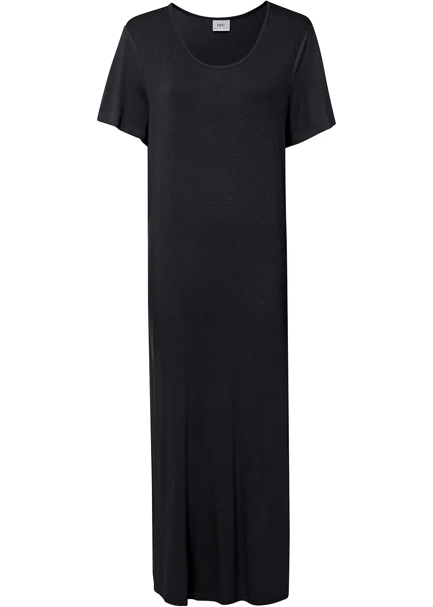 bonprix Bequem geschnittenes Shirt-Kleid mit Schlitz in Maxi-Länge