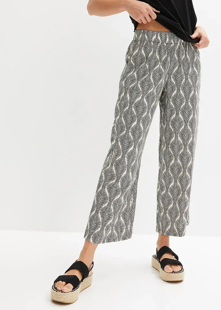 Bonprix Bequeme 7/8 Schlupfhose Mit Bequemen Gummibund Und Trendingem Druck