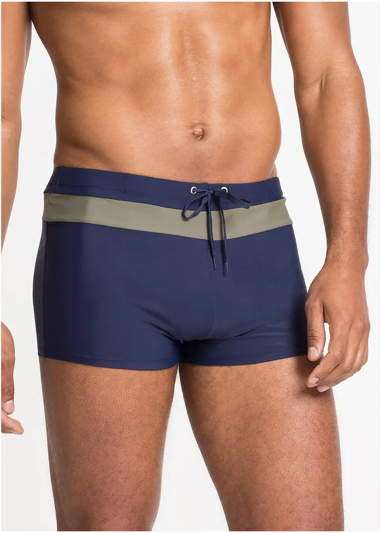 Bonprix Bequeme Badehose Mit Bindeband Am Bund Und Kontraststreifen