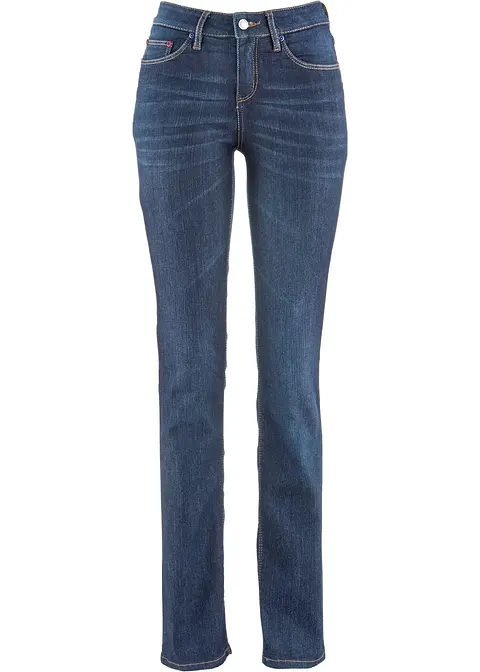 bonprix Bequeme Basic-Stretch-Jeans mit bunten Nieten - blau petite bonprix Bequeme Basic-Stretch-Jeans mit bunten Nieten - blau petite